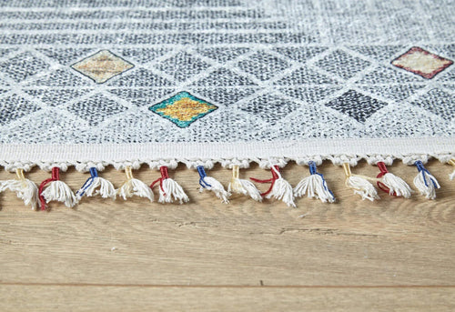 Kobylin Grey Geometric Digital Print Area Rug