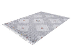 Kobylin Grey Geometric Digital Print Area Rug