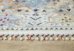 Cream Area Rug - Classic Style Digital Print Carpet | Non Slip, Washable Floor Rug