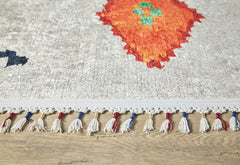 Beige Geometric Area Rug – Digital Print Carpet, Non Slip & Antibacterial