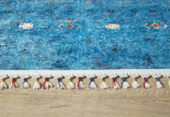 Blue Area Rug - Classic Digital Print Carpet | Antibacterial, Non Slip & Washable Floor Mat