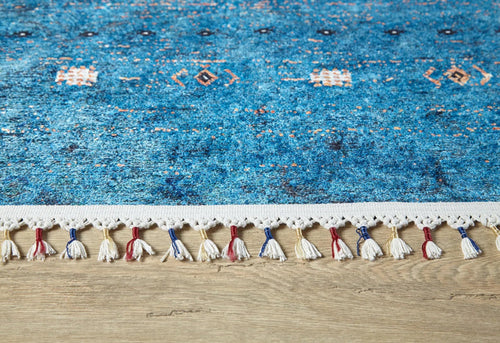 Blue Area Rug - Classic Digital Print Carpet | Antibacterial, Non Slip & Washable Floor Mat