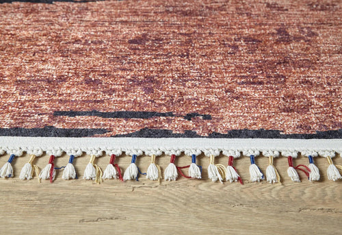 Brown Striped Area Rug – Digital Print Rug | Non Slip, Antibacterial Carpet