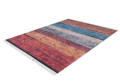 Brown Striped Area Rug – Digital Print Rug | Non Slip, Antibacterial Carpet