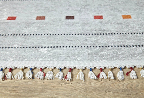 Grey Digital Print Rug - Classic Area Rug Non Slip Antibacterial Carpet