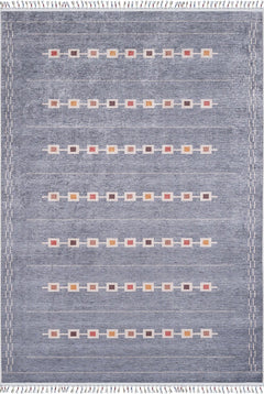 Lazy Grey Geometric Digital Print Area Rug