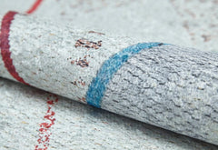 Geometric Area Rug - Cream Digital Print Carpet | Non Slip, Antibacterial, Washable