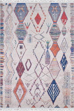 Leczna Blue Geometric Digital Print Area Rug