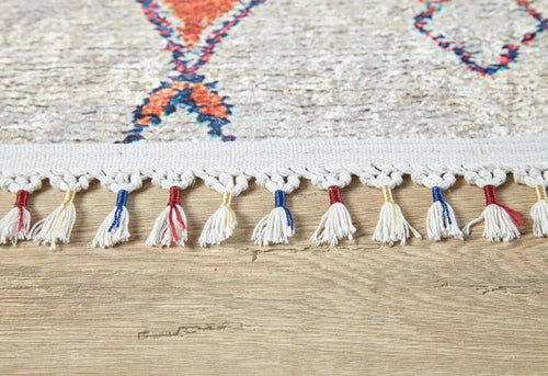 Leczna Blue Geometric Digital Print Area Rug