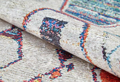 Leczna Blue Geometric Digital Print Area Rug