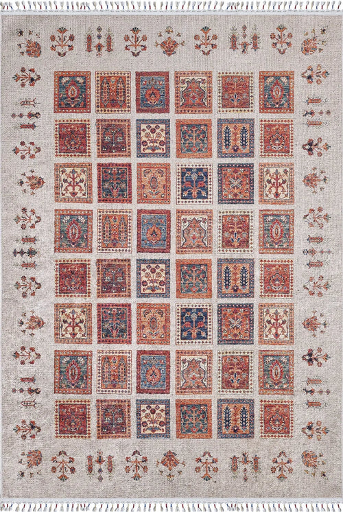 Red Geometric Area Rug – Digital Print Rug | Non Slip, Antibacterial Carpet