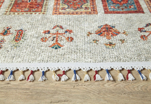 Red Geometric Area Rug – Digital Print Rug | Non Slip, Antibacterial Carpet