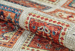 Red Geometric Area Rug – Digital Print Rug | Non Slip, Antibacterial Carpet