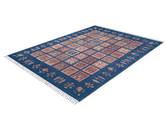Navy Geometric Area Rug - Digital Print, Non Slip, Antibacterial Carpet