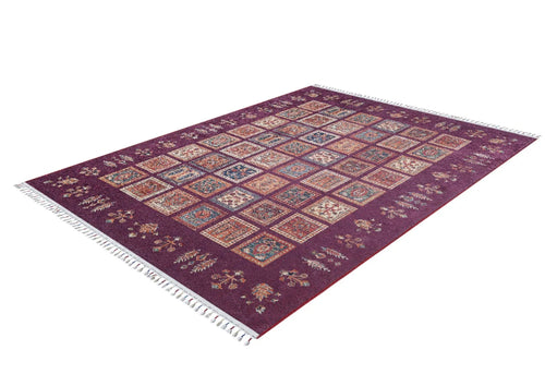 Burgundy Geometric Area Rug - Digital Print, Non Slip, Antibacterial Carpet