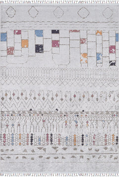 Grey Geometric Area Rug – Non Slip Carpet | Antibacterial Washable Digital Print