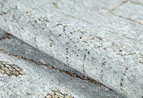 Grey Geometric Area Rug – Non Slip Carpet | Antibacterial Washable Digital Print