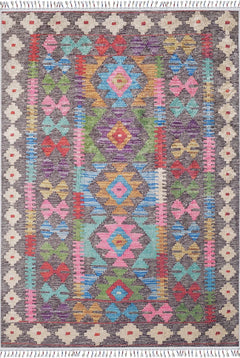 Purple Geometric Rug – Stylish Digital Print Area Rug Non Slip & Antibacterial