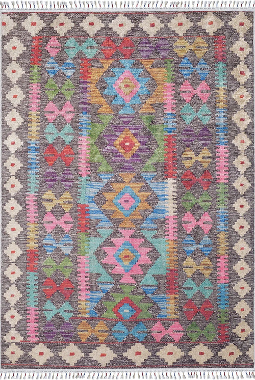 Purple Geometric Rug – Stylish Digital Print Area Rug Non Slip & Antibacterial