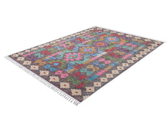 Purple Geometric Rug – Stylish Digital Print Area Rug Non Slip & Antibacterial