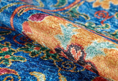 Blue Floral Area Rug – Digital Print, Non Slip, Antibacterial Carpet for Living Room