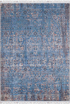 Lowicz Blue Classic Digital Print Area Rug