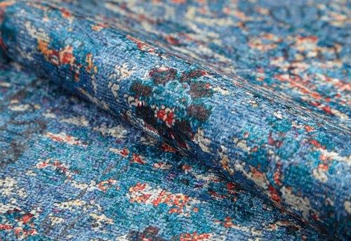 Lowicz Blue Classic Digital Print Area Rug