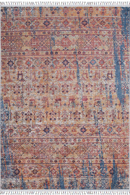 Lodz Orange Classic Digital Print Area Rug