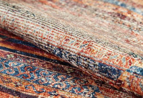 Miasteczko Red Striped Digital Print Area Rug