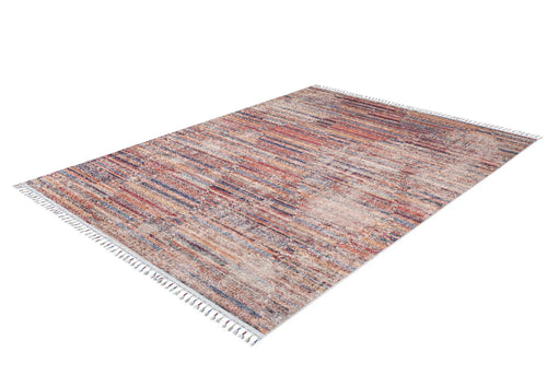 Miasteczko Red Striped Digital Print Area Rug