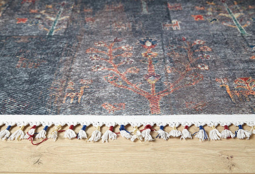 Digital Print Area Rug – Navy Blue Classic Carpet | Non Slip, Antibacterial