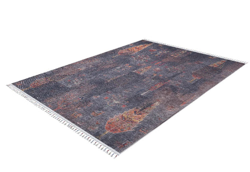 Digital Print Area Rug – Navy Blue Classic Carpet | Non Slip, Antibacterial