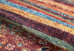 Red Striped Area Rug - Digital Print Rug | Antibacterial, Non Slip Carpet