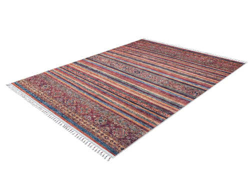 Red Striped Area Rug - Digital Print Rug | Antibacterial, Non Slip Carpet