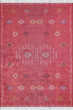 Classic Area Rug – Red Digital Print Rug with Non Slip, Antibacterial Features