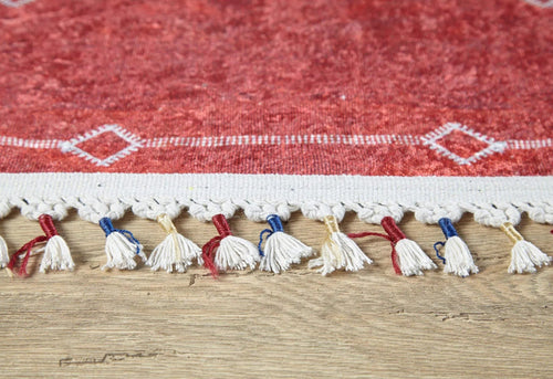 Classic Area Rug – Red Digital Print Rug with Non Slip, Antibacterial Features