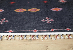 Digital Print Area Rug - Black Classic Style Non Slip Washable Carpet