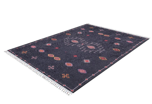 Digital Print Area Rug - Black Classic Style Non Slip Washable Carpet