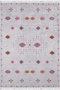 Digital Print Area Rug – Classic Cream Non Slip Carpet for Living Room