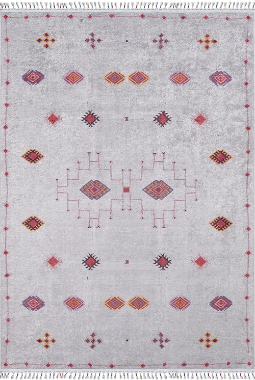 Digital Print Area Rug – Classic Cream Non Slip Carpet for Living Room