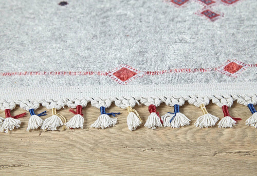 Digital Print Area Rug – Classic Cream Non Slip Carpet for Living Room