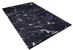 Black Marble Area Rug – Digital Print Rug, Non Slip Carpet for Living Room
