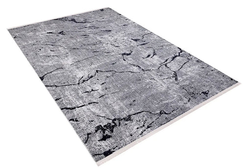 Modern Area Rug – Grey Digital Print Carpet | Non Slip Washable Floor Covering