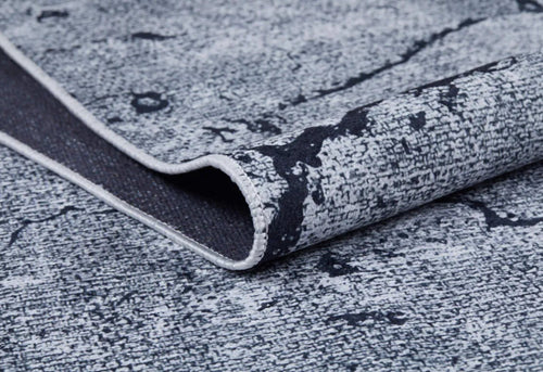 Modern Area Rug – Grey Digital Print Carpet | Non Slip Washable Floor Covering