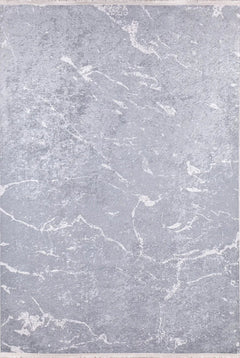 Grey Marble Area Rug - Digital Print Non Slip Carpet With Antibacterial Protection