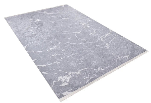 Grey Marble Area Rug - Digital Print Non Slip Carpet With Antibacterial Protection