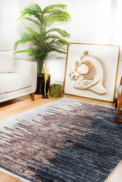 Modern Area Rug | Beige Digital Print Rug - Non Slip Antibacterial Dust Free Carpet