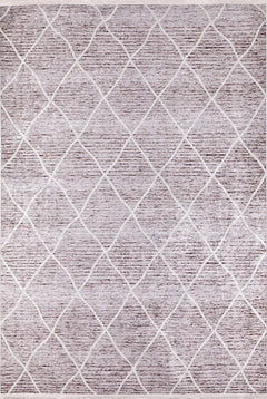 Brown Geometric Area Rug – Digital Print Non Slip Carpet for Living Room