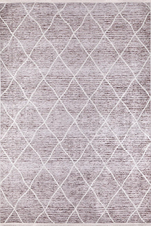 Brown Geometric Area Rug – Digital Print Non Slip Carpet for Living Room