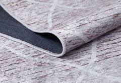 Brown Geometric Area Rug – Digital Print Non Slip Carpet for Living Room